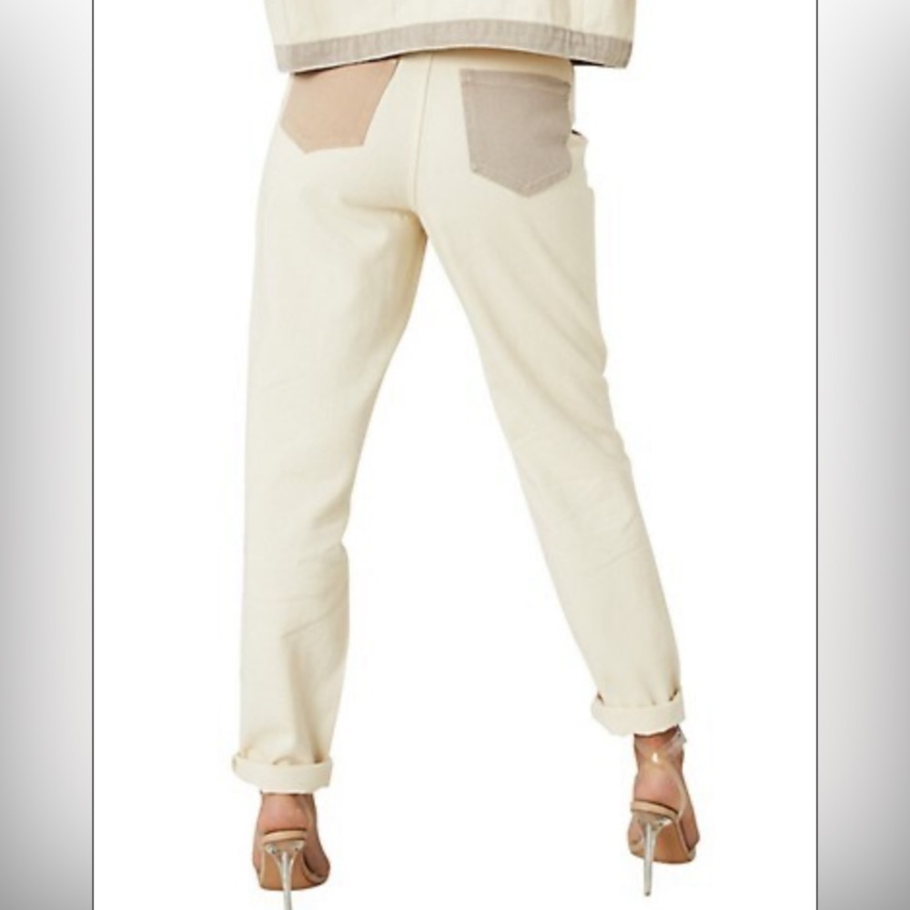 Missguided Riot Neutral Patched High Rise Mom Jean Size 6 - Picture 14 of 14